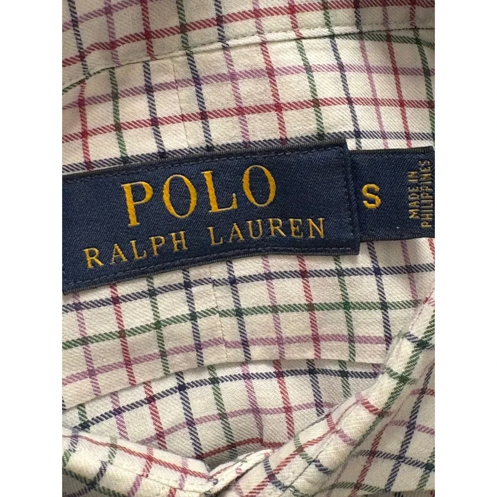 Polo Ralph Lauren Mens Small Tattersall Check Button Down Shirt‎ Multi Color